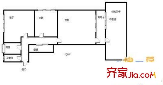 經(jīng)二緯四單位宿舍 2室 戶型圖