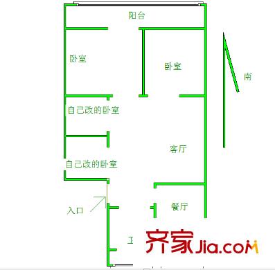 神光花園 2室 戶型圖