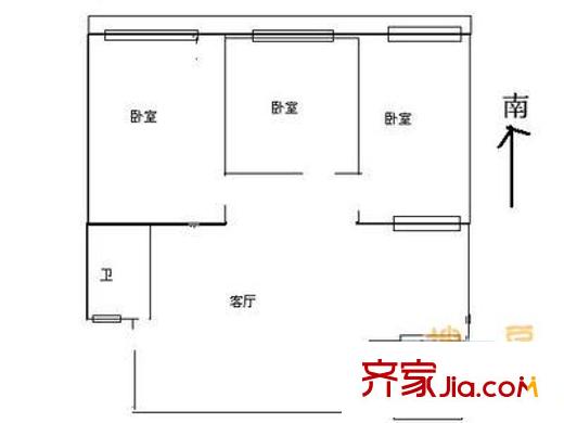 神光花園 3室 戶型圖