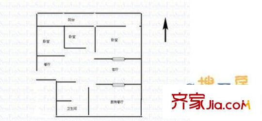 神光花園 3室 戶型圖