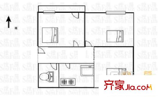 林祥街單位宿舍戶型圖林祥南街單位宿舍 3居室 戶型圖 3室1衛(wèi)1廚
