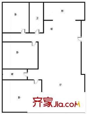 戎秀苑 3居室 戶型圖