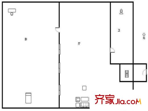 戎秀苑 1室 戶型圖