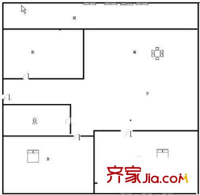 戎秀苑 3居室 戶型圖