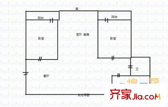 魯建家園 2室 戶型圖