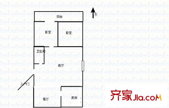濼都小區(qū) 2室 戶型圖