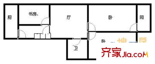 舜耕路財(cái)政學(xué)院宿舍 3室 戶型圖