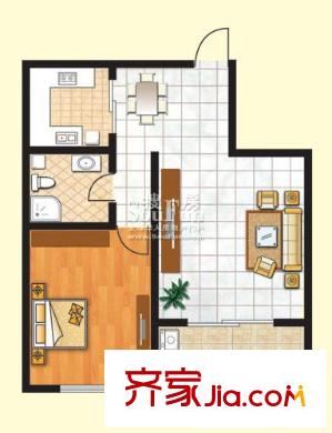 舜承大廈戶型圖C戶型 1室2廳1衛(wèi)