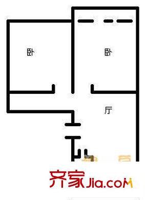 東倉小區(qū)建設(shè)銀行宿舍 2室 戶型圖