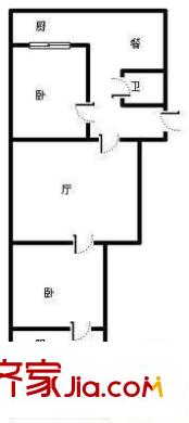 東倉小區(qū)建設(shè)銀行宿舍 2室 戶型圖