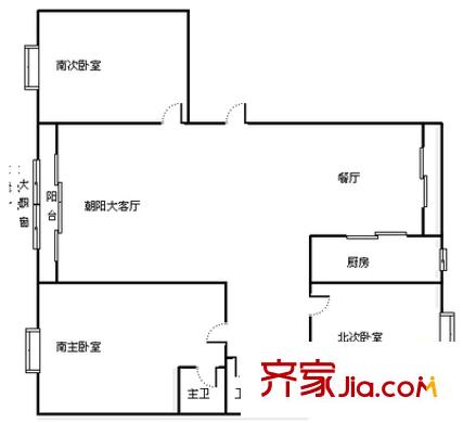 萬達廣場西鄰宿舍戶型圖萬達廣場西鄰單位宿舍 3室 戶型圖 3室2廳2衛(wèi)1廚