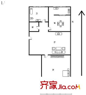 黑虎泉北路單位宿舍戶型圖濟南一中宿舍 1居室 戶型圖 1室1廳1衛(wèi)1廚