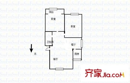 天慶苑 2室 戶型圖