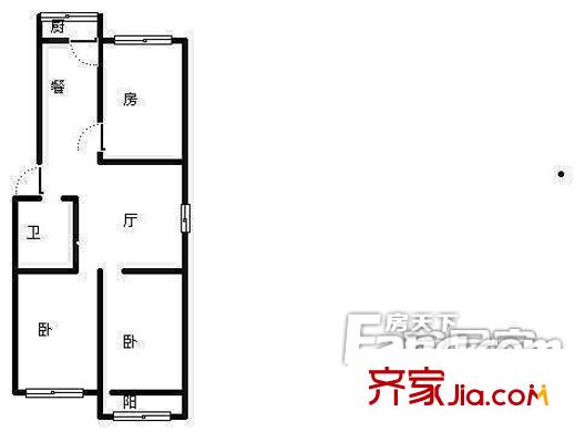 環(huán)山路輕騎宿舍戶型圖 戶型圖 2室2廳1衛(wèi)1廚
