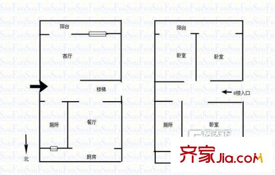 舜耕山莊院內宿舍 4居室 戶型圖