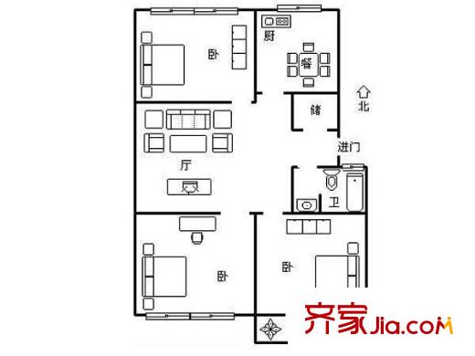 省儲(chǔ)備物資局宿舍 戶型圖