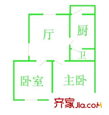 山東省儲備物資局宿舍 2室 戶型圖