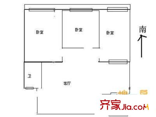 神光花園 3室 戶型圖