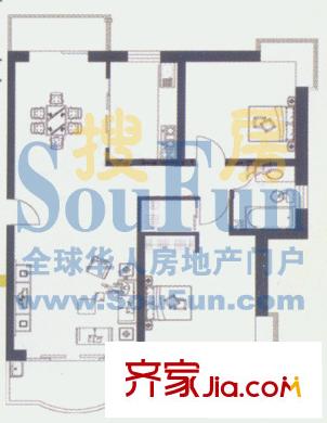 舜通山莊戶型圖2室2廳1衛(wèi)
