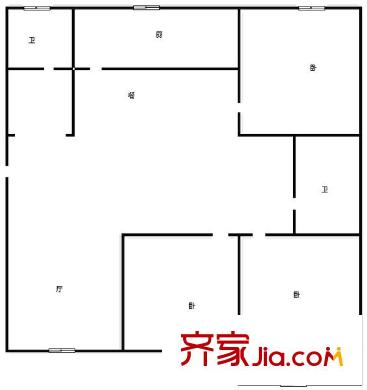 戎秀苑 3居室 戶型圖
