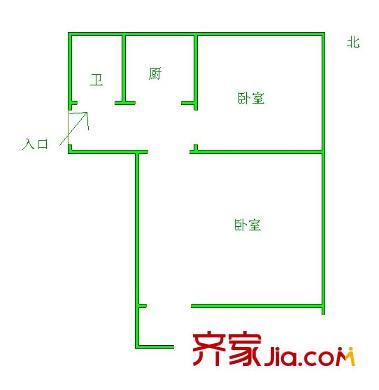 按察司街單位宿舍 2室 戶型圖