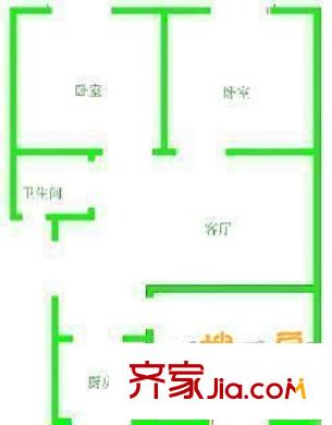 東倉(cāng)小區(qū)建設(shè)銀行宿舍 3室 戶型圖