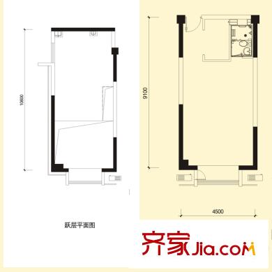銀座中心戶型圖4#5#樓A8戶型 1室2廳1衛(wèi)1廚