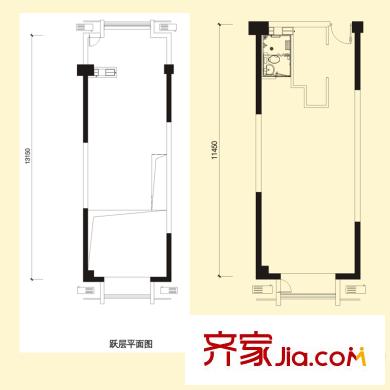 銀座中心戶型圖4#5#樓A5戶型 1室2廳1衛(wèi)1廚