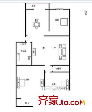省高院羊頭峪宿舍戶型圖濟(jì)南 山東省高級人民法院羊頭峪宿舍 戶型圖 3室2廳1衛(wèi)1廚