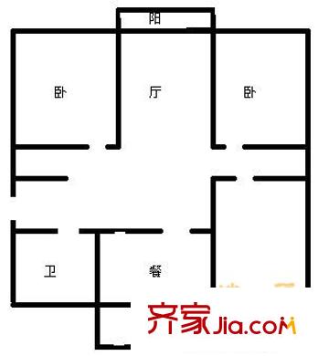窯頭小區(qū)戶型圖戶型圖 3室2廳1衛(wèi)1廚