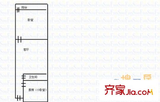 怡樂園小區(qū) 2室 戶型圖