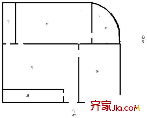 怡樂園小區(qū) 2室 戶型圖