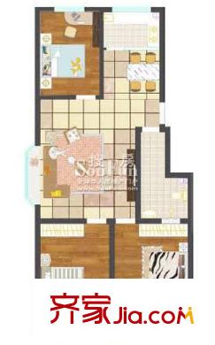 欣欣花園戶型圖c戶型（110平米） 3室2廳1衛(wèi)1廚