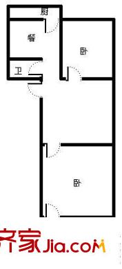 山東藝術(shù)學(xué)院宿舍戶型圖山東藝術(shù)學(xué)院單位宿舍 2室 戶型圖 2室1廳1衛(wèi)1廚