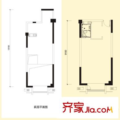 銀座中心戶型圖4#5#樓A7戶型 1室2廳1衛(wèi)1廚