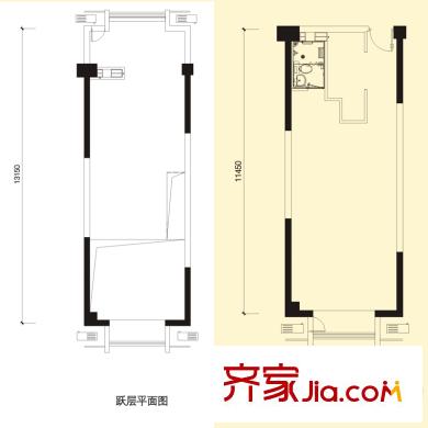 銀座中心戶型圖4#5#樓A3戶型 1室2廳1衛(wèi)1廚
