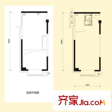 銀座中心戶型圖4#5#樓A10戶型 1室2廳1衛(wèi)1廚