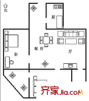 怡樂園小區(qū) 2室 戶型圖