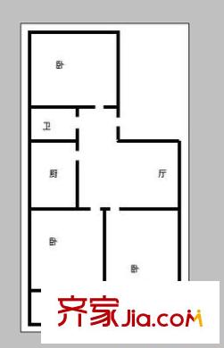 歷山路測繪局宿舍戶型圖測繪局宿舍 3室 戶型圖 3室1廳1衛(wèi)1廚