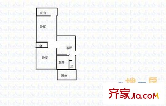 西山重汽宿舍戶型圖重汽西山宿舍 2室 戶型圖 2室1廳1衛(wèi)1廚