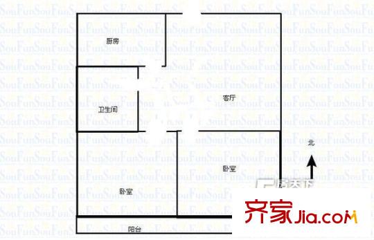 緯九路單位宿舍戶型圖600x600 2室2廳1衛(wèi)1廚