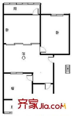 甸柳集團(tuán)宿舍 2室 戶型圖