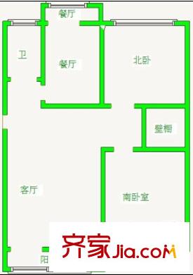 甸柳集團(tuán)宿舍 2室 戶型圖