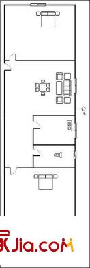 郎茂山路電信局宿舍 2居室 戶型圖