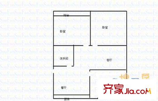 機場宿舍 3室 戶型圖