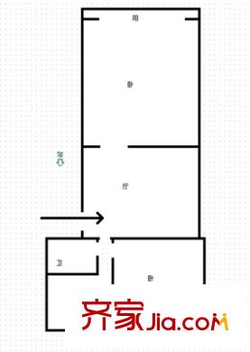 順河街新區(qū) 2室 戶型圖