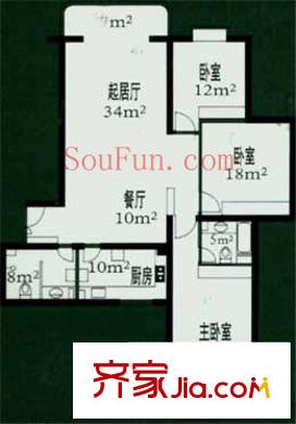 三慶匯文軒戶(hù)型圖戶(hù)型圖 3室2廳1衛(wèi)