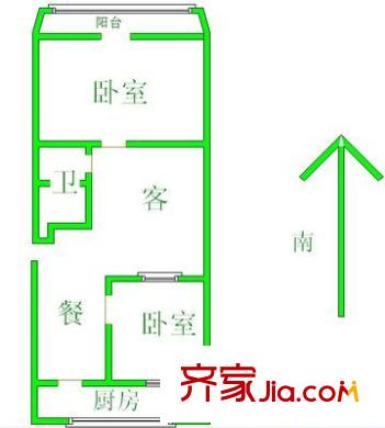 六和苑 2室 戶型圖