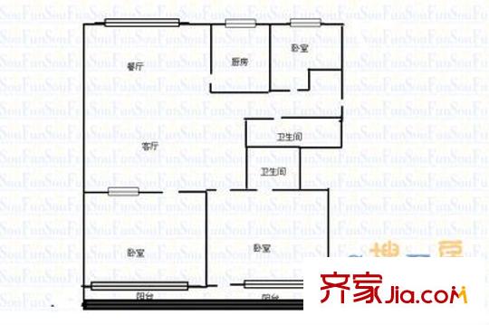 紅廟家園 3室 戶型圖