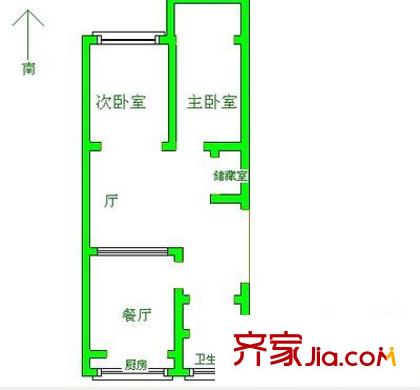 政法學(xué)院?jiǎn)挝凰奚?2室 戶(hù)型圖